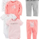 Simple Joys by Carter's Baby Girls' 6-Piece Bodysuits (Short and Long Sleeve) and Pants Set